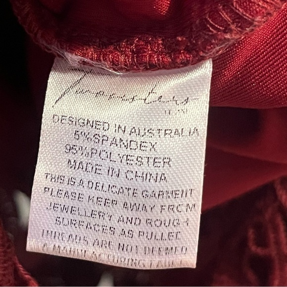 Twosisters the Label Sonia Estelle Burgundy Knit Lace Trumpet Hem Midi Dress - Picture 10 of 15